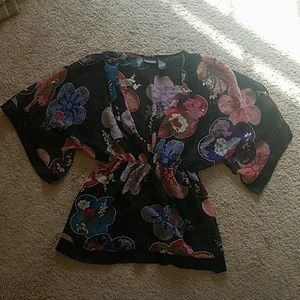 Floral see through blouse